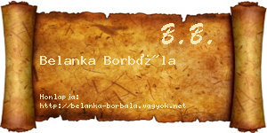 Belanka Borbála névjegykártya